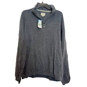 Solitude Mens Charcoal 1/4 Zip Sweater L